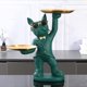 thumbnail image 2 of Estatua de Resina DQrwqpou para Perro Bulldog con 2 Bandejas Metal Verde, 2 of 7