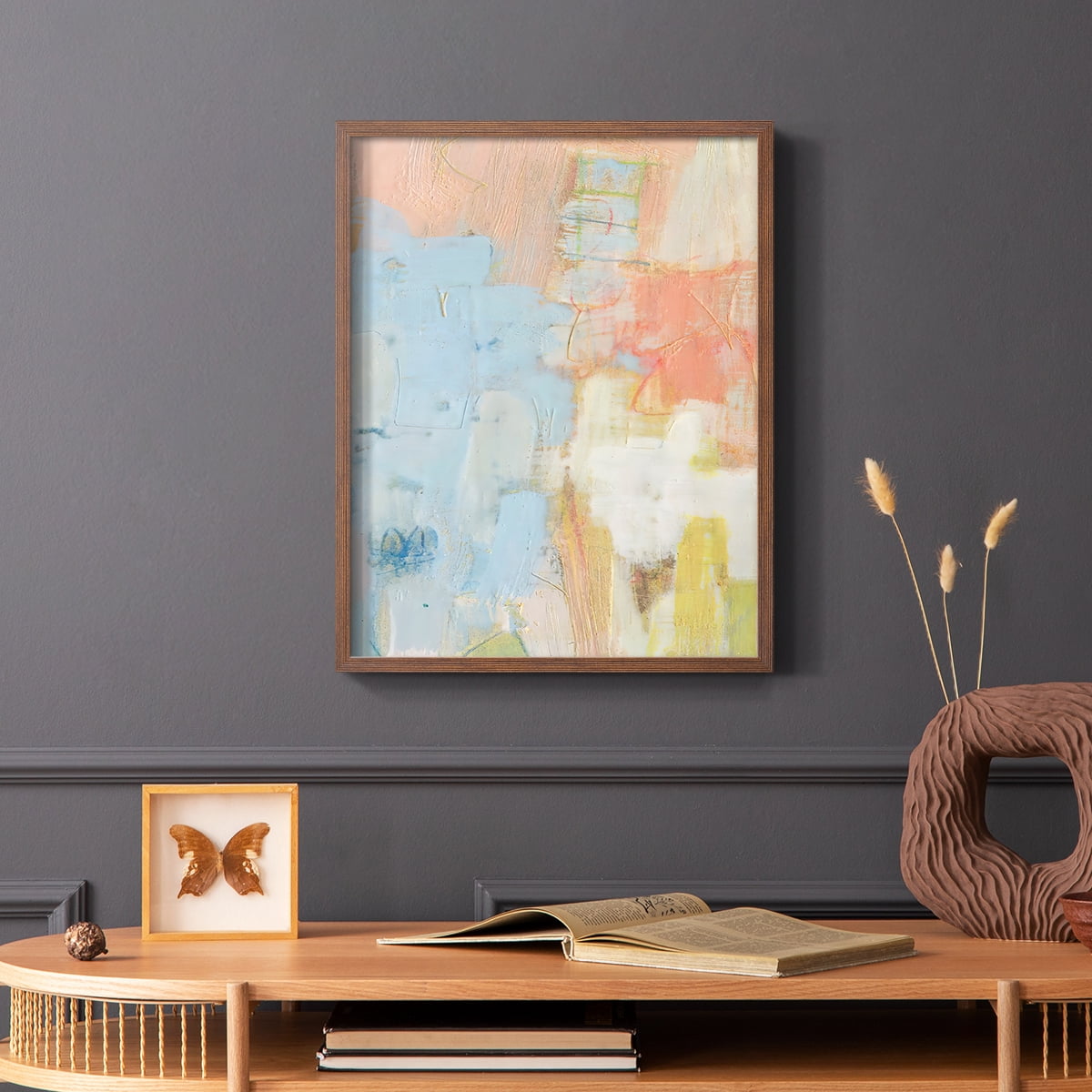 Cully I Framed Print in Brown Solid Wood Framed Print No Nail Hanging
