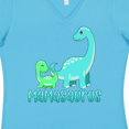 thumbnail image 4 of Inktastic Mamasaurus with Cute Brontosaurus Family Women's V-Neck T-Shirt, 4 of 5