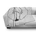 thumbnail image 3 of English Sheepdog Soft Flannel Fleece Blanket, Dog's Head Silhouette Drawing and Profuse Shaggy Hairdo and Nose, Cozy Plush for Indoor and Outdoor Use, 50" x 70", White Charcoal Grey, by Ambesonne, 3 of 6