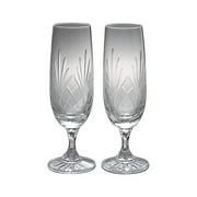 Creative Gifts International 060400 8 oz Medallion Lead Crystal Champagne Flute Glass Pair by Creative Gifts International