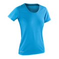 thumbnail image 1 of Spiro - Camiseta de manga corta brillante deportiva para mujer (Azul/gris), 1 of 1