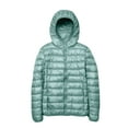 thumbnail image 6 of BXINGOHAI Womens Solid Puffer Jacket Full Zip Up Long Sleeve Hooded Coats Fall Winter Keep Warm Tops Lightweight Jackets Light Blue,XXL, 6 of 6