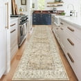 thumbnail image 3 of Findosom 2'x8' Vintage Boho Runner Rug Washable Non-slip Area Rug,Hallway Indoor Farmhouse Bedroom Kitchen Living Room Non Shedding Runner, Contemporary Low Plie Floor Carpet Doormat,Cream, 3 of 10