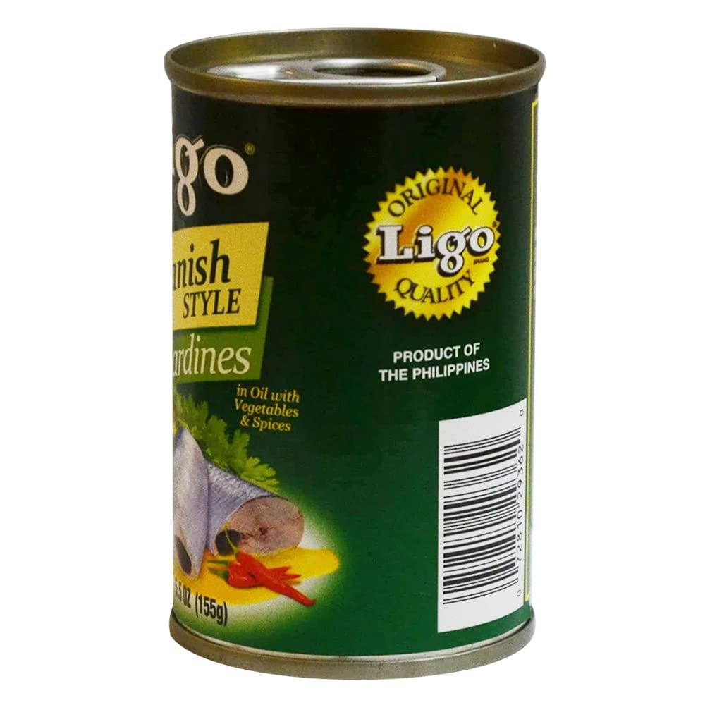 Ligo Spanish Sardines Hot & Spicy 8 cans (Free San Mig Coffee Sampler)