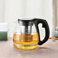 thumbnail image 3 of Shisuyan 1100ML Household Glass Teapot Heat Resistant Glass Teapot Borosilicate Teapot with Stainless Steel Infuser Tea Maker Set(Black）, 3 of 8