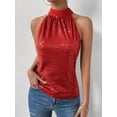 thumbnail image 5 of Halter Neck Sequined Vest Women's Slim-Fit Versatile Top, 5 of 5