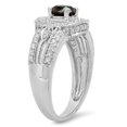 thumbnail image 2 of Dazzlingrock Collection 1.25 Carat (ctw) 14K Black & White Diamond Halo Bridal Engagement Ring 1 1/4 CT, White Gold, Size 5.5, 2 of 4
