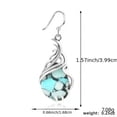thumbnail image 4 of HOOUN Vintage Boho Green Synthetic Gemstone Drop Earrings 925 Silver Plated Jewelry, 4 of 4