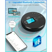 NEW 2025 CD Player Portable with Bluetooth, Greadio 2000mAh Rechargeable Discman CD Player for Car