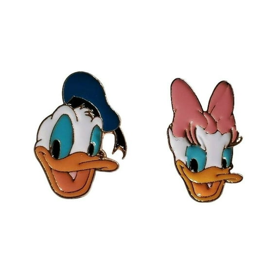 Donald and Daisy Duck 1 Inch Tall Enamel Metal Pin Set of 2
