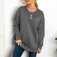 thumbnail image 2 of WEAIXIMIUNG Sweatshirts pour Femmes Pull Décontracté Ample avec Prêt à Bouche Couleur Unie Manches Longues Col Rond, 2 of 6