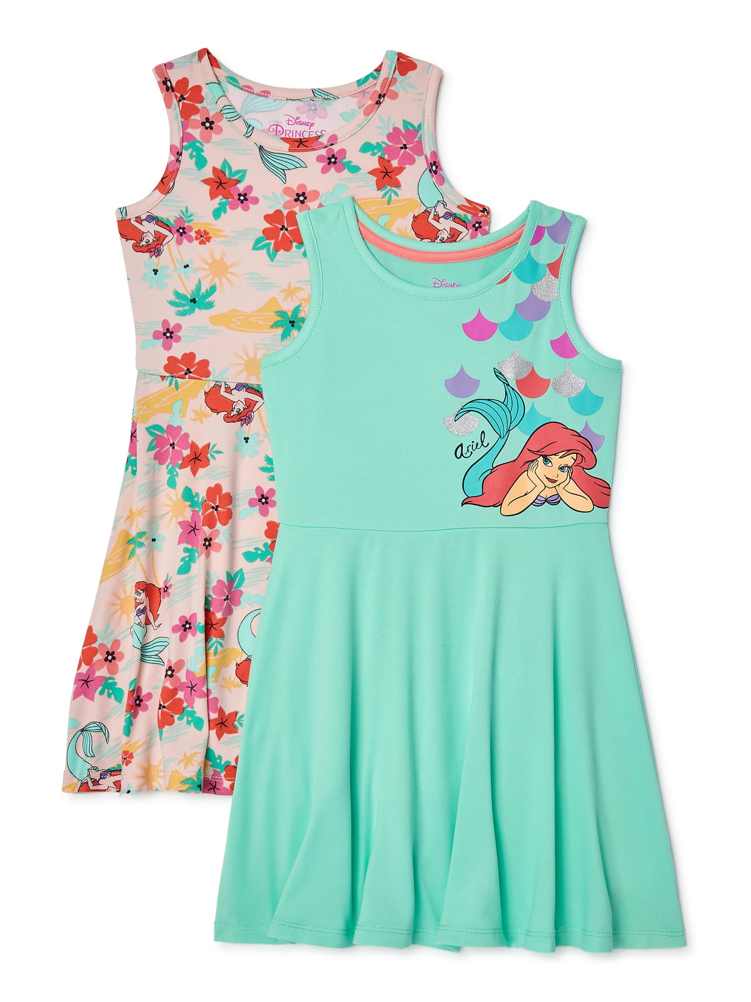 Disney The Little Mermaid Baby & Toddler Girls Tank Dresses, 2Pack