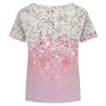 thumbnail image 5 of Jophufed Fashion Woman Causal V-Neck Printing Blouse Short Sleeve T-Shirt Summer Tops Gifts, 5 of 5