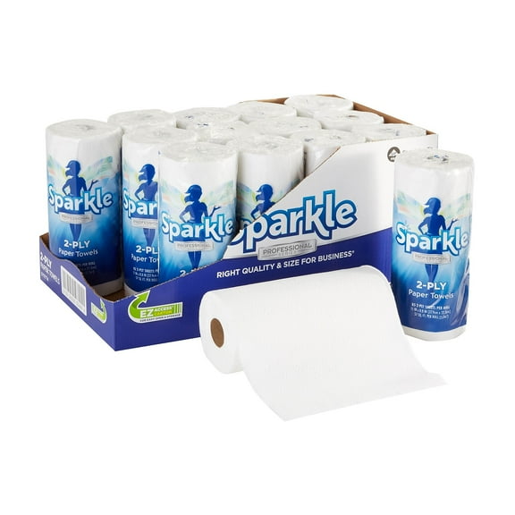 Georgia Pacific Professional Sparkle ps Premium Perforated Paper Kitchen Towel Roll , White, 8 4/5 x 11, 85/Roll, 15 Roll/Carton -GPC2717714