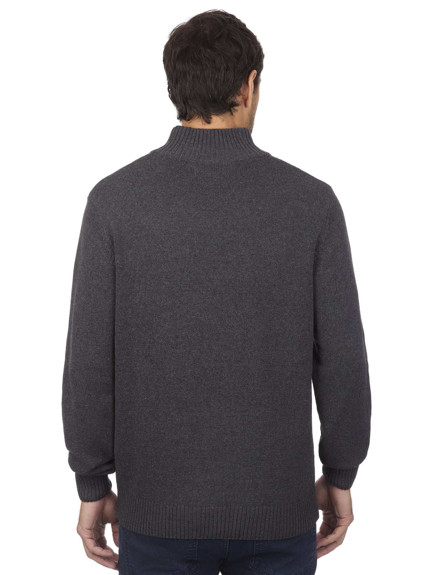 U.S. Polo Assn Men's Textured Striped Quarter Zip Sweater