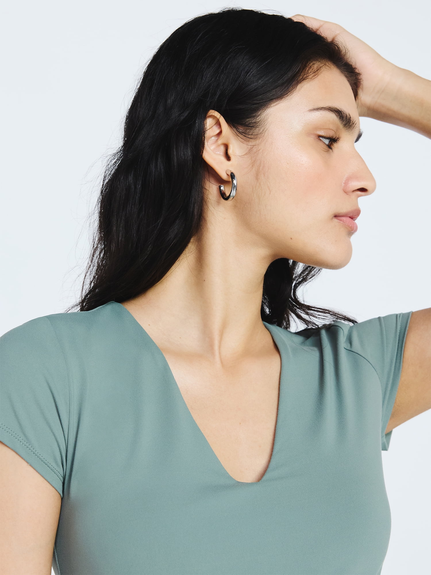 Scoop Women's and Women's Plus Ultimate Refined Contour V Neck Tee, Sizes XS-4X