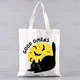 thumbnail image 3 of Good Omens Grow Better bolso de compras reutilizable para mujer, bolsas de lona con estampado ecológico, bolsos de hombro para Shopper de dibujos animados, 3 of 5