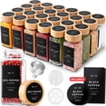 thumbnail image 1 of Juego de tarros de especias EDELHAUS® de vidrio cuadrado con tapa de bambú, 24 unidades, 1 of 8