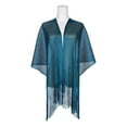 thumbnail image 3 of INSPIRE CHIC Women Shawls and Wraps for Evening Dresses, Bling Sparkly Shiny Shimmer Dressy for Wedding Party Peacock Blue(Peacock Blue) 74.8"x17.7"(LxW), 3 of 6