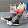 thumbnail image 5 of Vsdgher Cowboy Boots With Flowers Knee Socks, High Socks Long Stretchy Sock Women Knee High Stocking, Long Socks for Women, 5 of 6