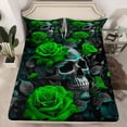 thumbnail image 2 of Homewish Gothic Skull Kids Twin Sheet Sets, Romantic Rose Floral Twin Fitted Sheet, 3pcs, 2 of 7