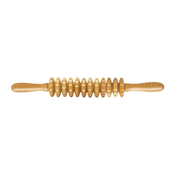 Masajeador de drenaje linfático con palo de maderoterapia, rodillo de masaje fascial anticelulítico, herramienta de relajación muscular corporal completa.