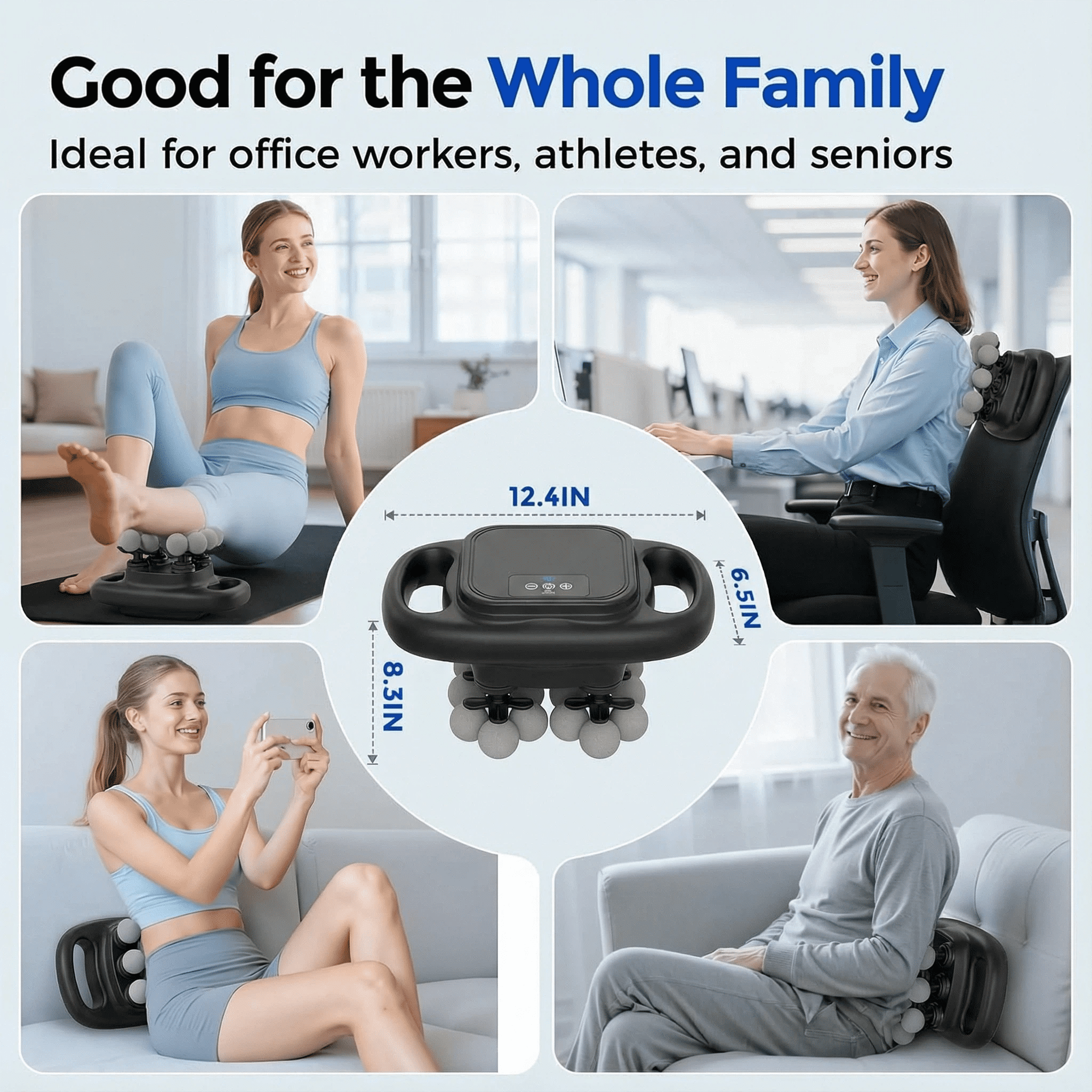 16-Head Massage Gun Set, Deep Tissue Percussion Massager with 8 Modes & 50 Intensities, Portable Quiet Muscle Massage Gun for Legs, Waist, Back, Neck, Buttocks Muscles Pain Relief, Black