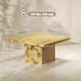 thumbnail image 3 of HOMCOM Square Coffee Table, Center Table w/ 1.6" Thick Top, Natural Wood, 3 of 10