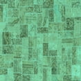 thumbnail image 1 of Ahgly Company Machine Washable Indoor Square Abstract Turquoise Blue Modern Area Rugs, 8' Square, 1 of 4