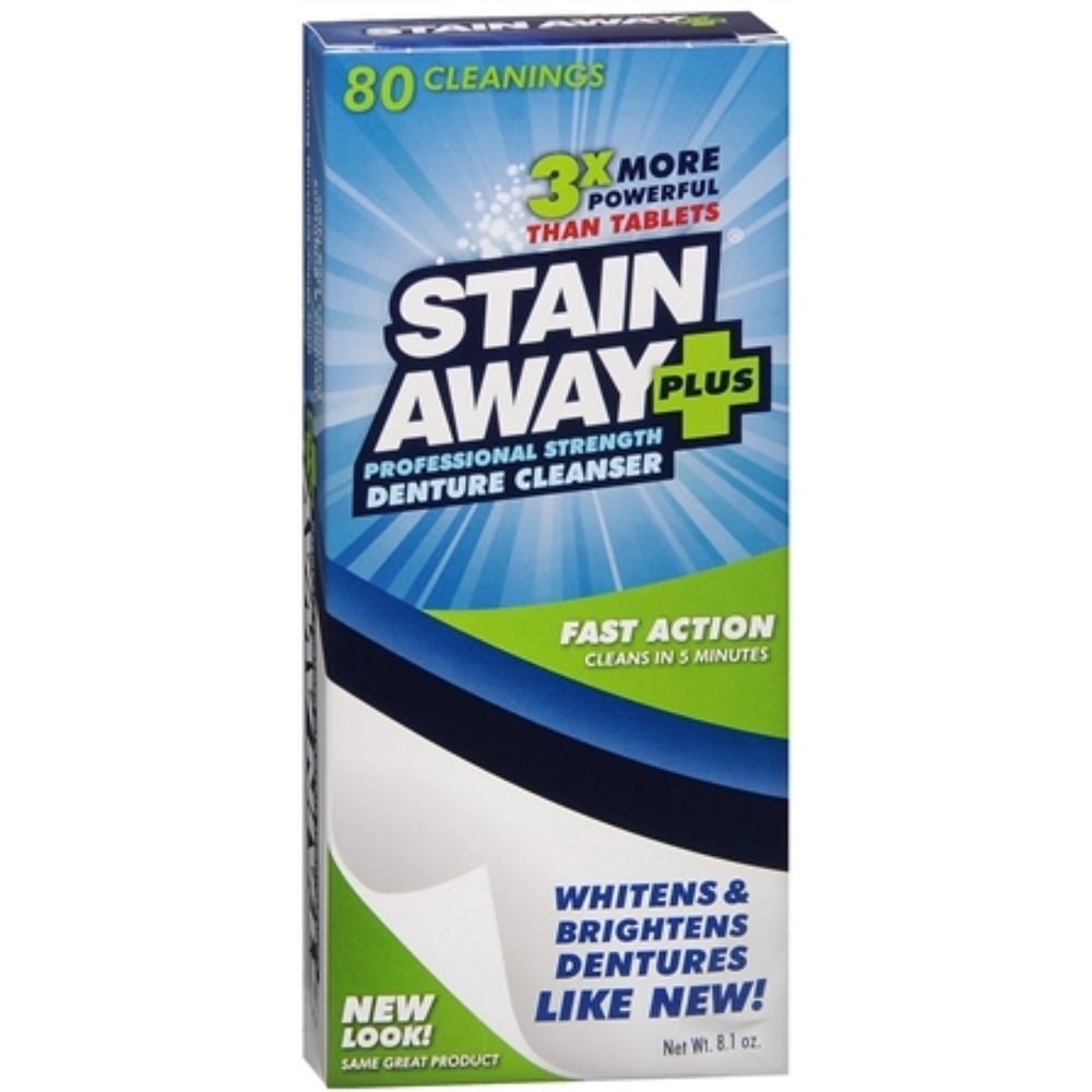Stain Away Plus Denture Cleanser 8.10 oz (Pack of 4)