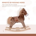thumbnail image 5 of Dranite Kids Rocking Horse with Soft Plush Body, Wooden Base, Handle Grip, for 3+ Years, 5 of 11