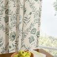 thumbnail image 6 of Green Floral Linen Curtains 72 Inch Length 2 Panels Set Patterned Semi Sheer Curtains Living Room Bedroom Back Tab Greyish Green Modern Farmhouse Boho Cottage Core Cabin Window Drapes 72 Inches Long, 6 of 8