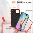 thumbnail image 5 of JTCASES Compatible with iPhone 14 Plus Case Heavy Duty Protective Rugged Phone Case, Full Body Anti-dust Shockproof Drop Proof Armor Durable Cover Case for iPhone 14 Plus 6.7 inch, Orange/Clear, 5 of 10