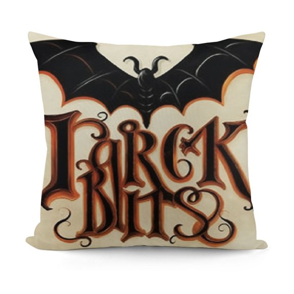 Halloween Lumbar Pillow Cover Trick or Treat Throw Pillow Case,Bat Black Pillows Decorative Throw Pillows,Stripes Watercolor Outdoor Cushion Cover,Halloween Decor Room