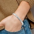thumbnail image 5 of Sterling Silver Rhod-plated Polished Textured Reversible Bracelet - 7.5"- Made In Italy, 5 of 8