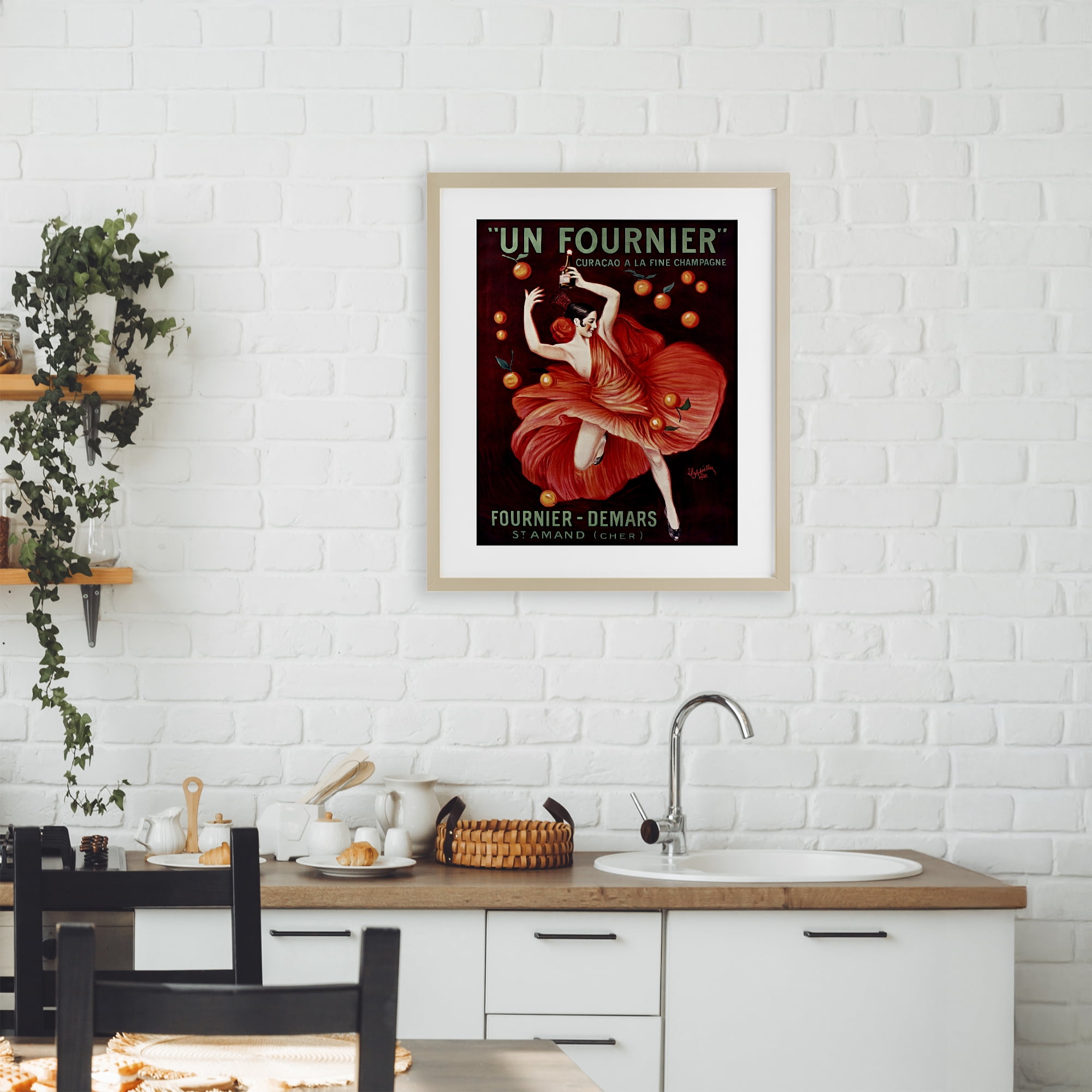 Stupell Industries Vintage Champagne Dancer in Red Birch Framed Print Under Glass, design by Leonetto Cappiello
