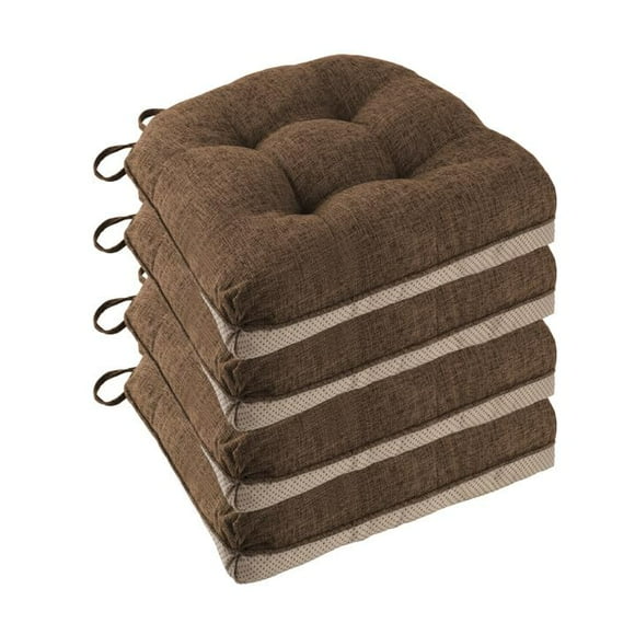 FlyGulls Non Slip Chair Cushions for Dining Chairs Set of 4 Kitchen Chair Cushions 18"x18"x3" Turfted Chair Pads Comfortable and Soft Seat Cushion with Ti
