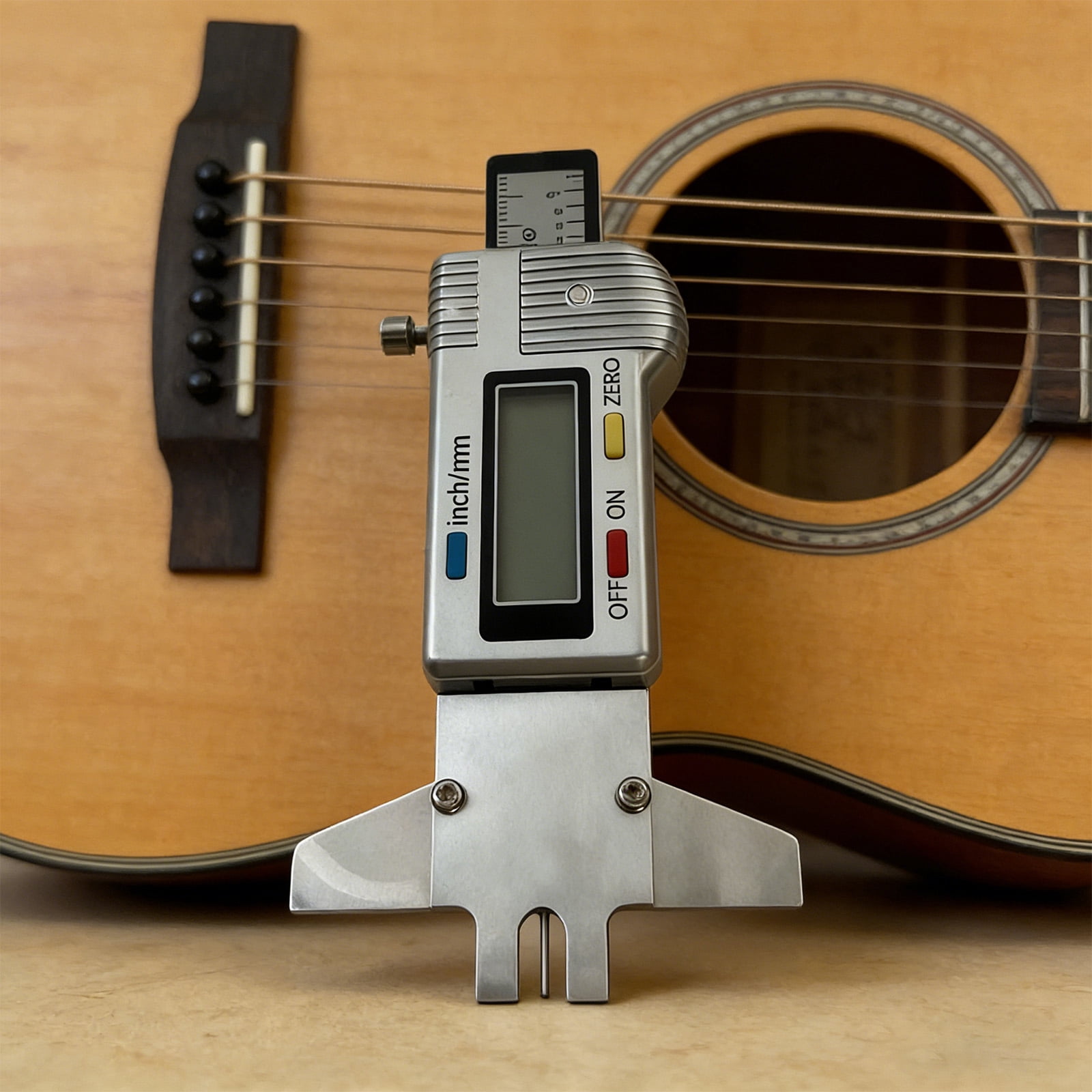 Guitar Accessory Digital String Action Ruler Gauge for Folk Electric Classical Guitars Fixed Lock Stability Light Weight