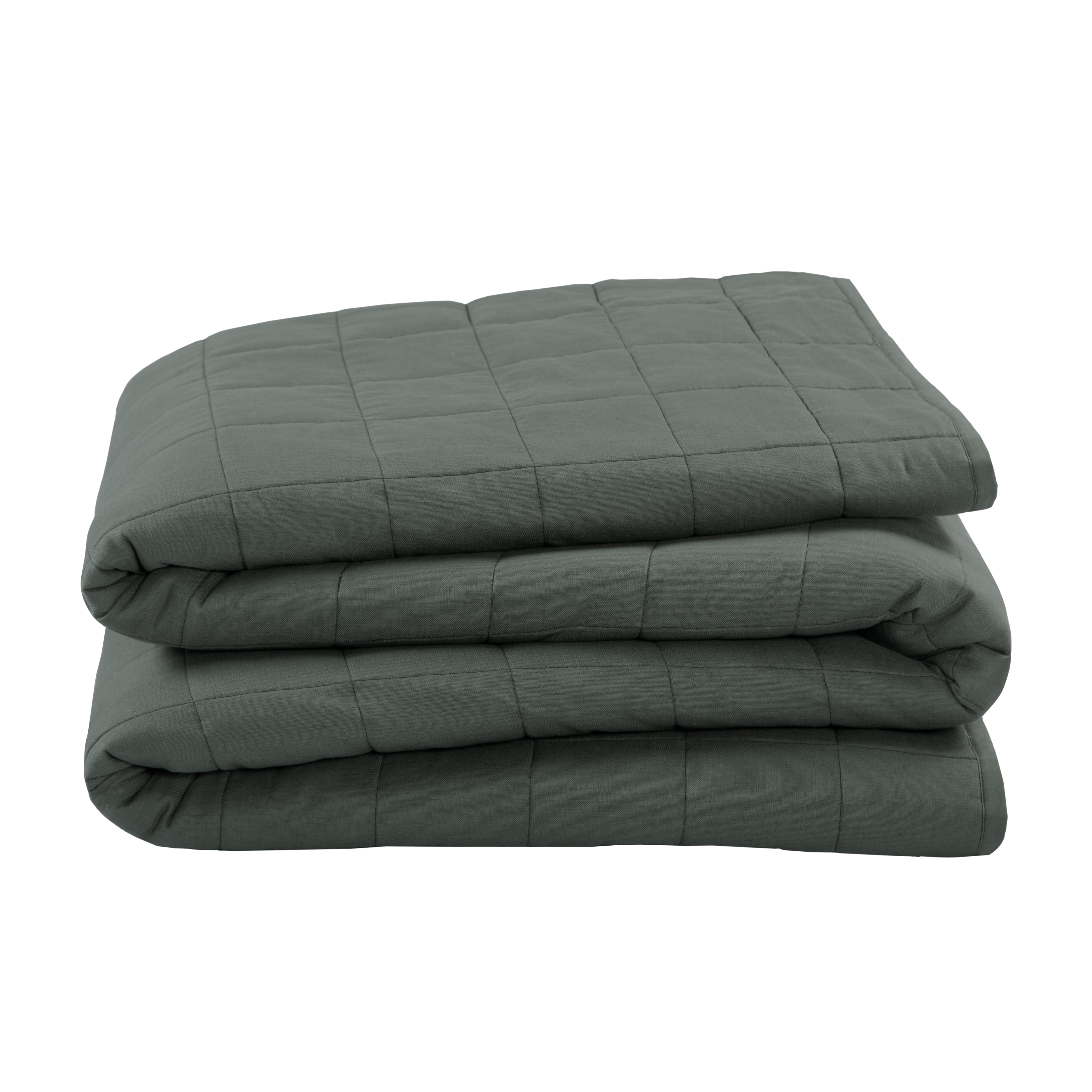 Allswell Cotton Linen Blend Quilt Set, Flagstone, King/California King