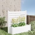 thumbnail image 3 of MAYEERTY Outdoor White PVC Rectangular Planter Box with Trellis for Climbing Plants, Raised Garden Bed, 3 of 13