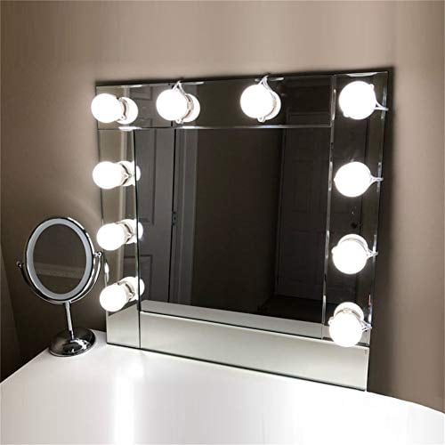 Lvyinyin Vanity Mirror With Lights, Vanity Mirror With Light Bulbs And Desk