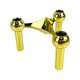 thumbnail image 5 of Portavelas decorativo de 3 cabezales, portavelas cónico de estructura molecular, candelabro para sala de estar de fiesta oro S, 5 of 8