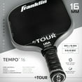 thumbnail image 2 of Franklin Sports Pro Pickleball Paddles - FS Tour Series Carbon Fiber Pickleball Paddles - Official USA Pickleball (USAPA) Approved Paddles - Tempo Pro Player Paddle - 16mm Polymer Core - Gray, 2 of 13