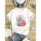thumbnail image 1 of Camiseta de algodón con gráfico de donuts para niña - Camiseta ligera de verano de manga corta con diseño de estrellas y chispas, cuello redondo suave e informal, moda infantil, estilo caricatura, aj, 1 of 6