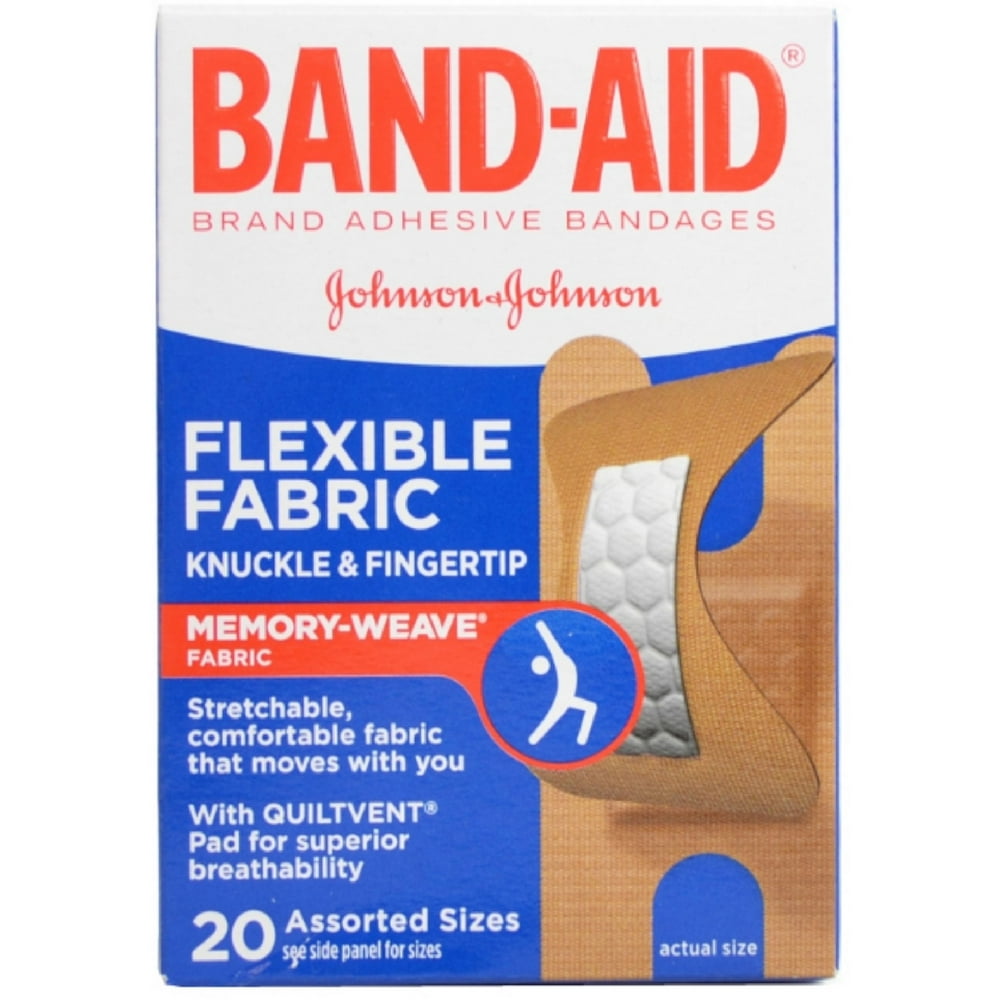 6 Pack BANDAID Flexible Fabric Bandages Knuckle & Fingertip 20 Each