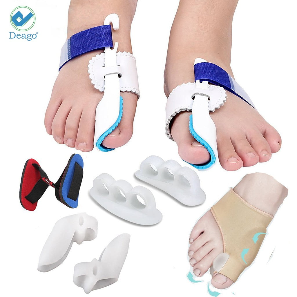 Deago Bunion Corrector & Bunion Relief Protector Kit - Treat Pain in Hallux Valgus, Big Toe Joint, Toe Separators Spacers Straighteners Splint Aid Treatment (9Pcs/Set)