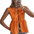 thumbnail image 2 of Chaleco de Verano con Lazo Frontal para Mujer, Sin Mangas, Elegante, para Trabajo de Negocios Naranja M, 2 of 6