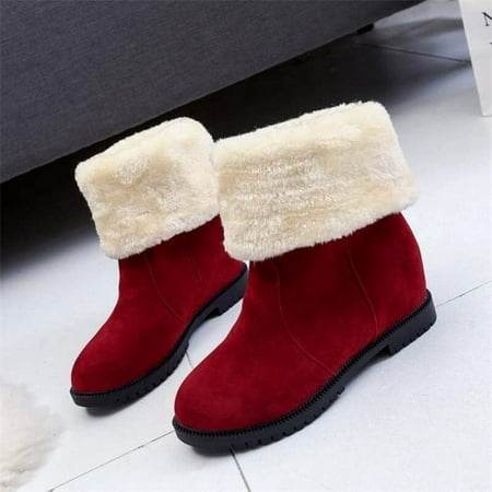

Winter Warm Ankle Boots Comfortable Plush Boots Women Round Toe Slip-On Women Shoes Fashion Two Ways of Wearing