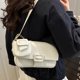 thumbnail image 4 of Women Bag PU Leather Armpit Bag Trendy Handbag Fashion Commuting Bag Solid Color Underarm Bag Retro Shoulder Bag White, 4 of 4